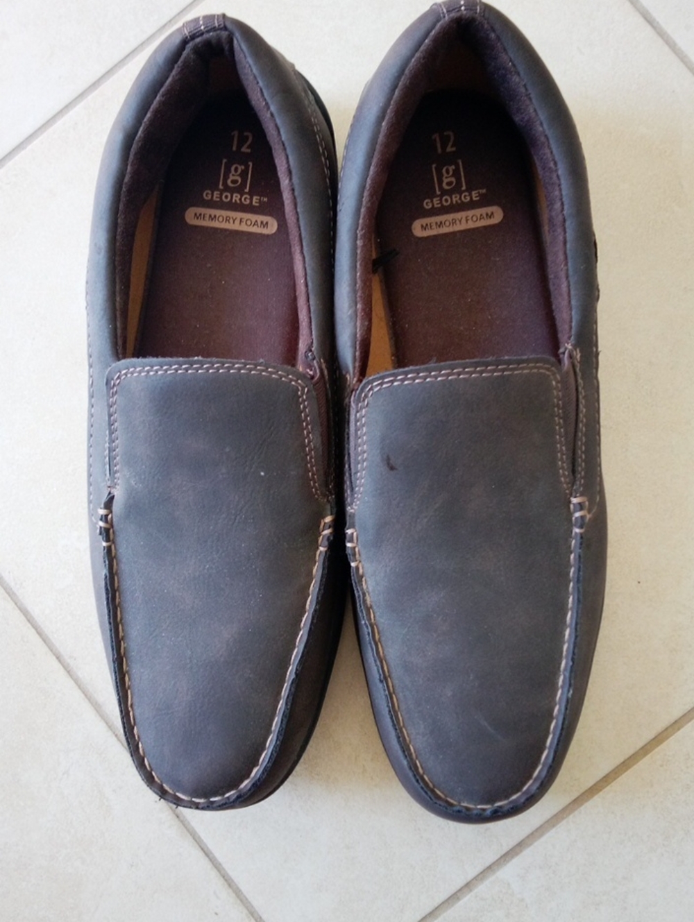 George Men's Dark Brown Slip-On Memory Foam Loafers